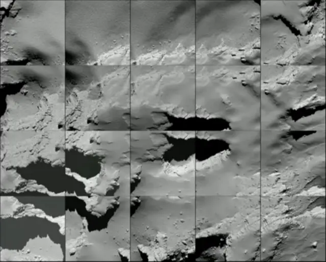 A 20-image composite shows a wide view of the landing site.