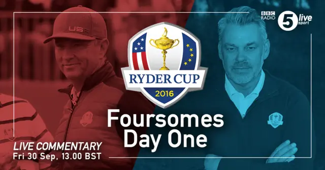 Ryder Cup preview graphic of Clarke and Davis Love