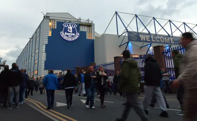 Everton fans at Goodison Park