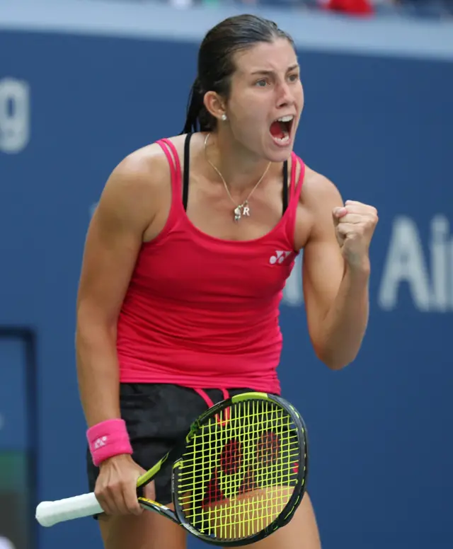 Anastasija Sevastova celebrates