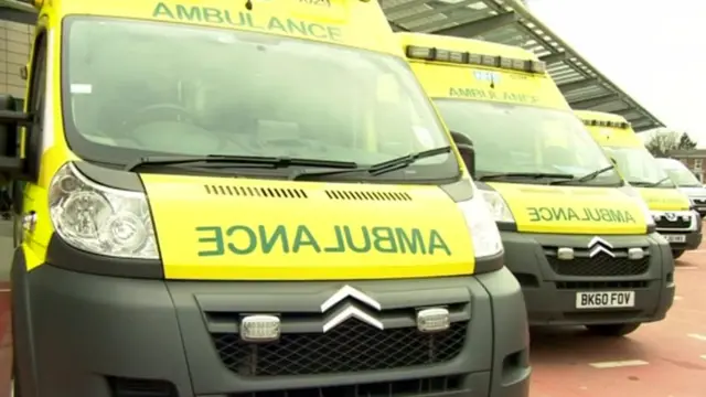 Ambulances at the QE Hospital