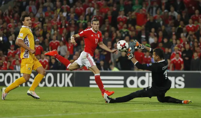 Bale scores Wales' third goal