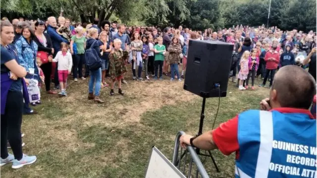 The record-breaking attempt at Milton Country Park near Cambridge has been organised by Cambridgeshire Search and Rescue