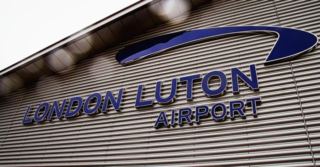 London Luton Airport sign