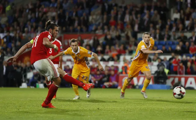 Gareth Bale scores the penalty