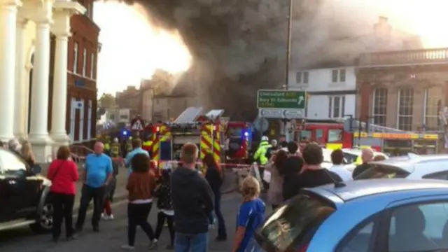 Crowds watching Sudbury fire