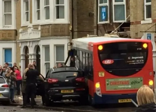 Bus crash on Broadway, Peterborough