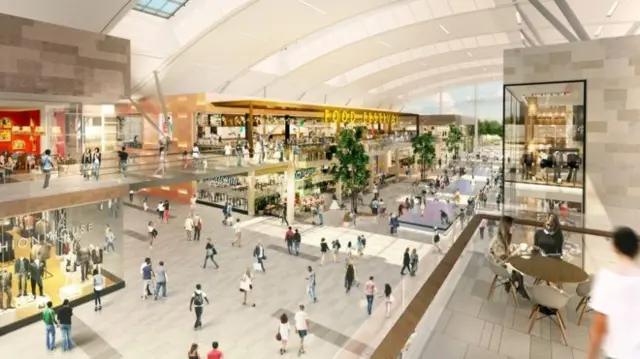 Artist impression of new shopping centre