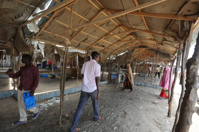 Quiet khat market in Mogadishu