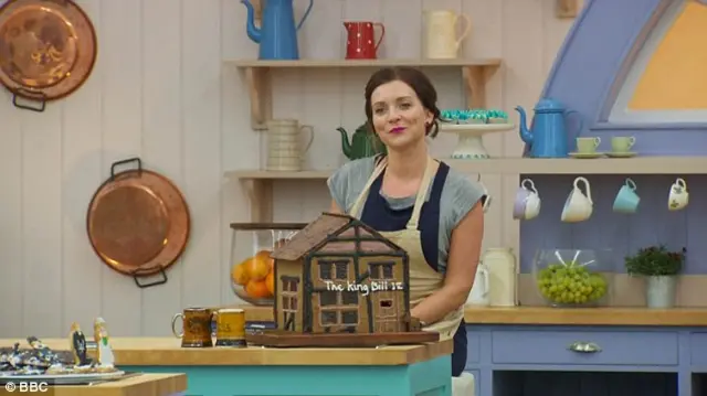 Candice Brown with gingerbread pub