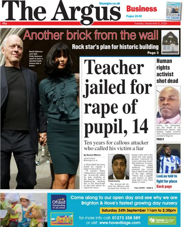 Argus front page