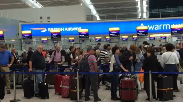 Passengers at Heathrow airport