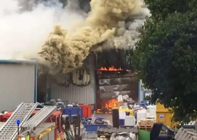 Fire at Caxton Road in St Ives