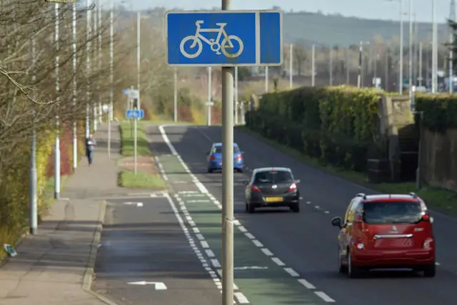 Cycle lanes on main road