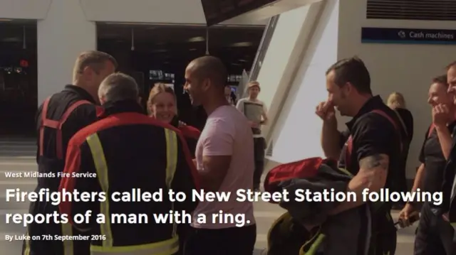 Firefighters called to New Street Station following reports of a man with a ring