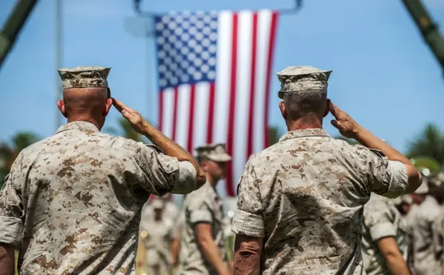 Marines march at Camp Pendleton, California