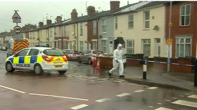 A police cordon at the scene