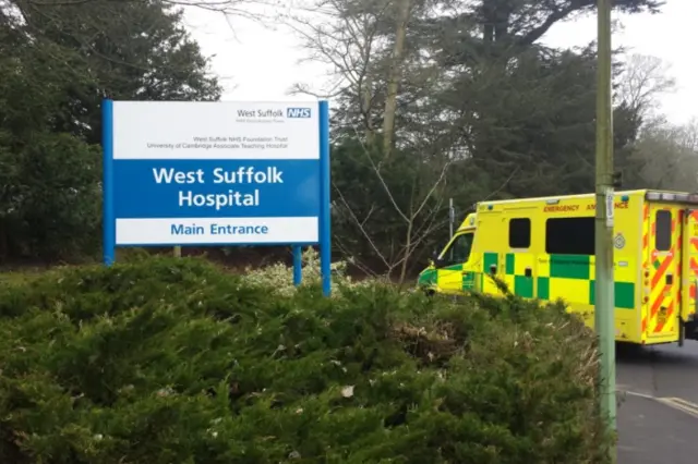 West Suffolk Hospital sign