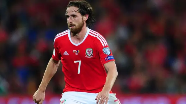 Joe Allen in action for Wales