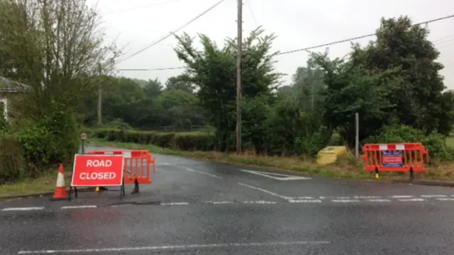 Road closed for fire