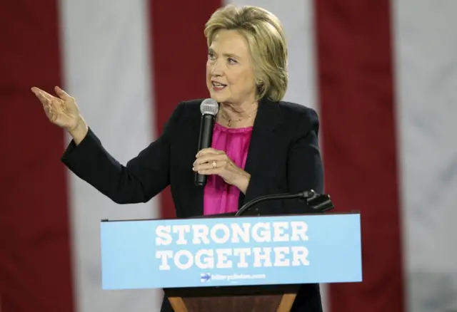 Clinton at a rally in Tampa on Tuesday