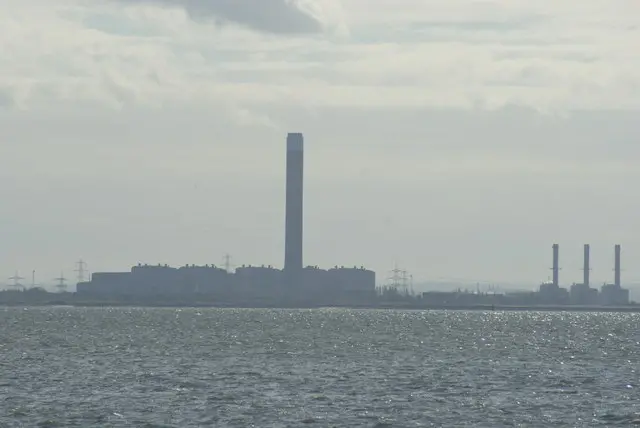 View of the power station on the Isle of Grain from the jetty at Leigh-on-Sea