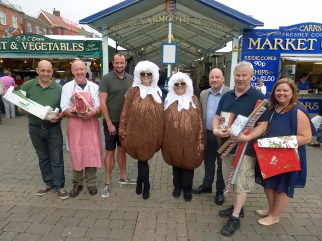 The launch of the Christmas pudding competition in Great Yarmouth