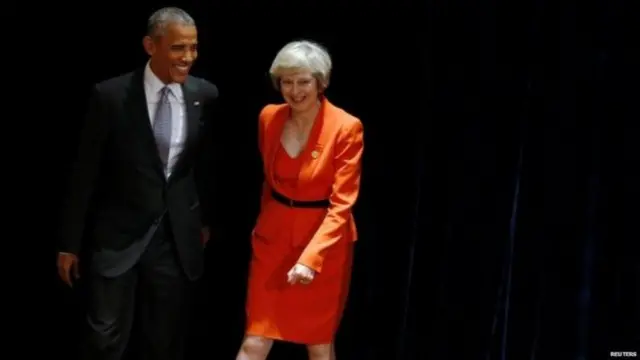 Theresa May and Barack Obama