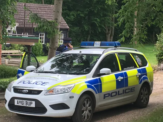 Police car at scene