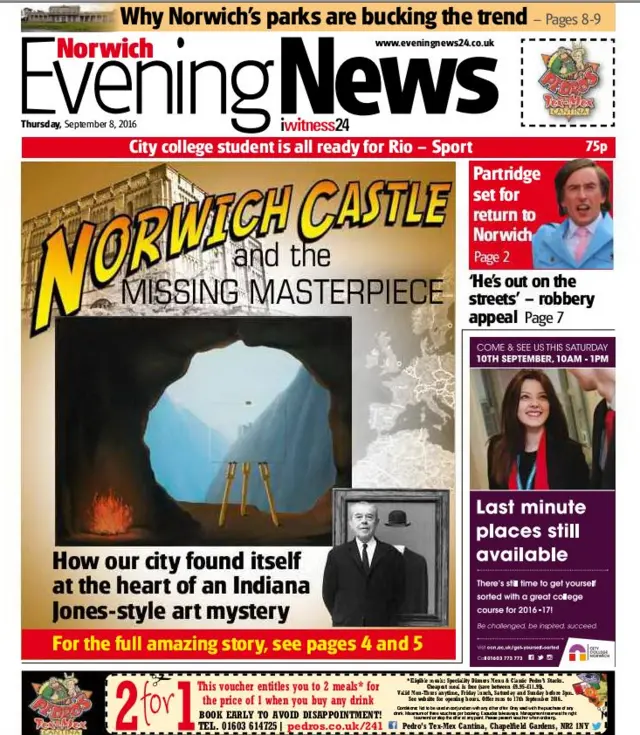 Evening News front page