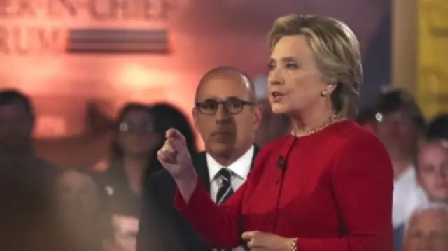 Hillary Clinton during the forum in New York