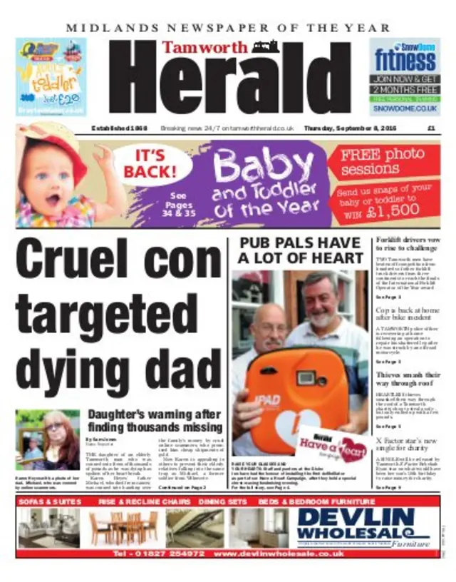 Tamworth Herald front page