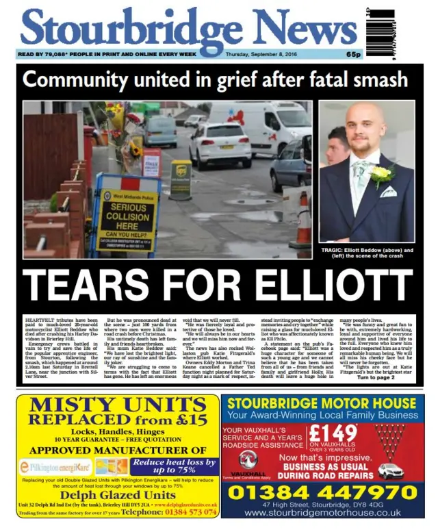 Stourbridge News front page