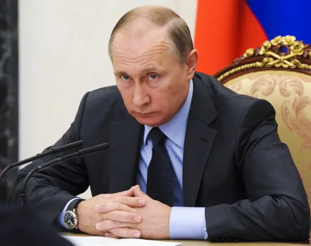 Russian President Vladimir Putin holds a Cabinet meeting