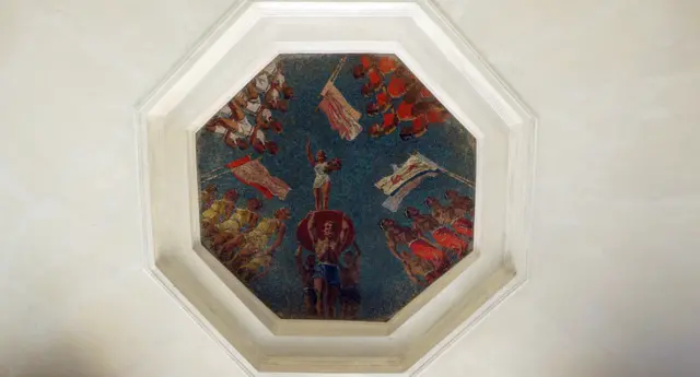 A mosaic on the ceiling