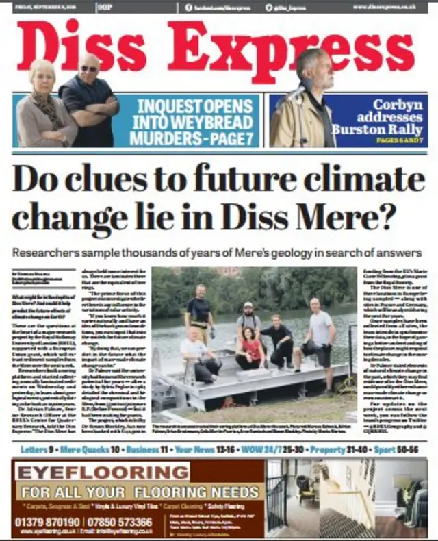 Diss Express front page