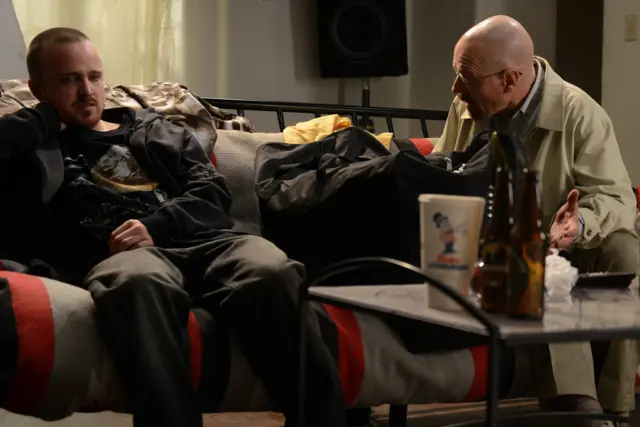 Aaron Paul, left, and Bryan Cranston in a scene from "Breaking Bad."
