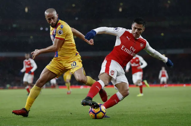 Alexis Sanchez in action for Arsenal