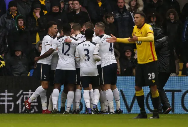 Tottenham players celebrate