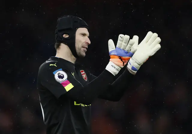 Petr Cech applauds fans