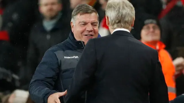 Sam Allardyce and Arsenal manager Arsene Wenger