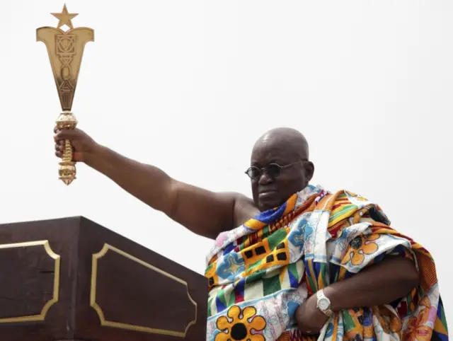 Nana Akufo-Addo during his inauguration ceremony in Accra, Ghana, Saturday Jan. 7, 2017