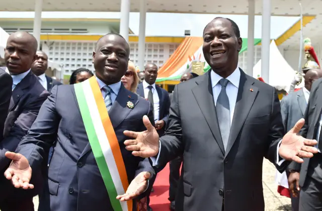 The speaker of the National Assembly of Ivory Coast, Guillaume Soro with President Ouattara