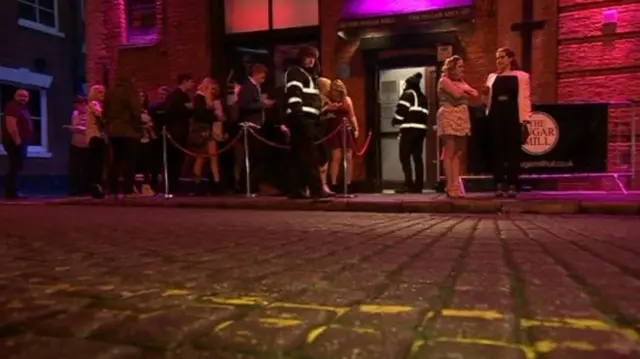 People queuing outside the Sugar Mill nightclub in Hull