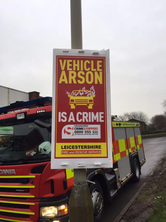 Poster warning about arson