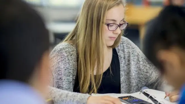 A student in a classroom