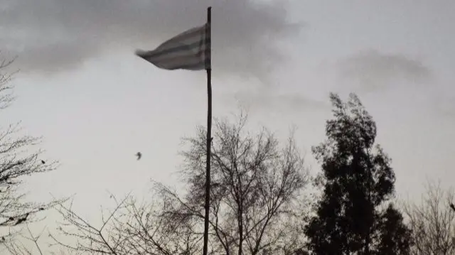 Flag being blown in Hednesford