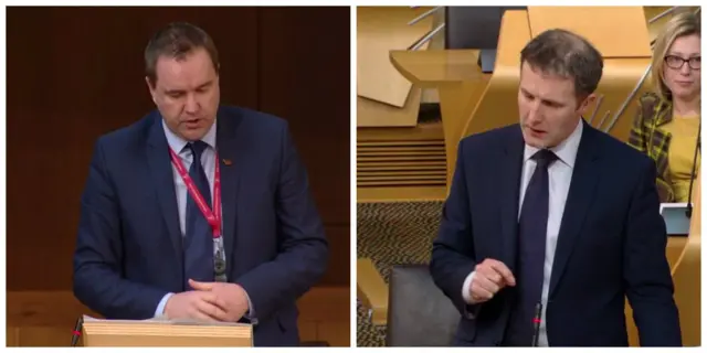 Labour MSP Neil Findlay and Justice Secretary Michael Matheson