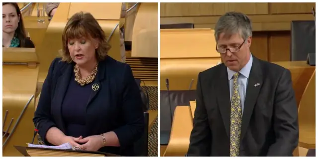 Culture and Tourism Secretary Fiona Hyslop and Tory MSP Edward Mountain