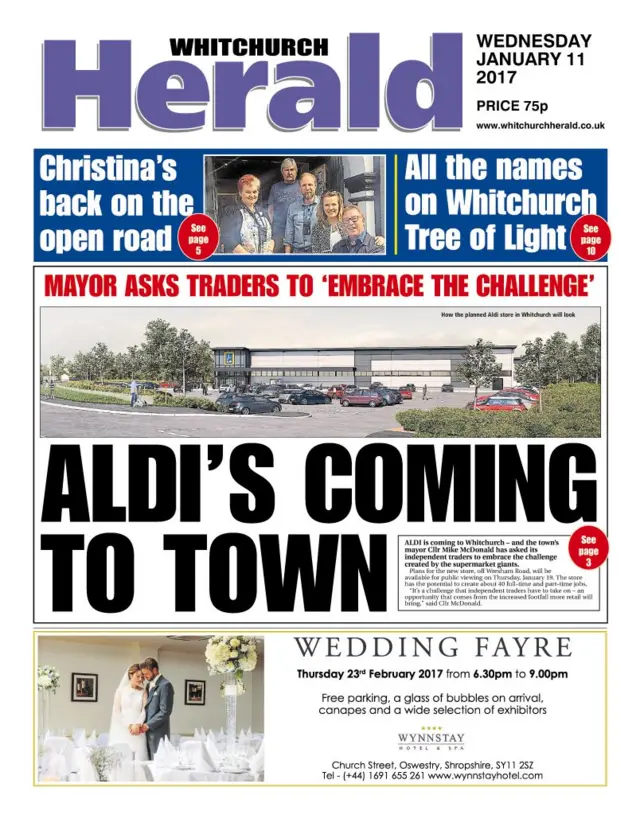 Whitchurch Herald front page